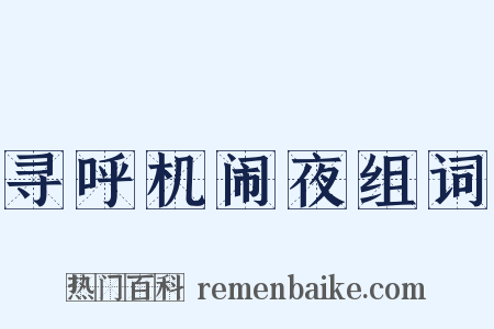 寻呼机闹夜组词是什么意思的图片